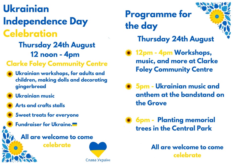 Ilkley Chat (@ilkleychat) on Twitter photo The Ukrainian community from #Ilkley are happy to invite all - friends and family, to the celebration of the Independence Day of Ukraine starting at the <a href="/CFIlkley/">Clarke Foley Community Hub</a> Community Centre on August 24, 2023. The Ukrainian community from #Ilkley are happy to invite all - friends and family, to the celebration of the Independence Day of Ukraine starting at the <a href="/CFIlkley/">Clarke Foley Community Hub</a> Community Centre on August 24, 2023.
