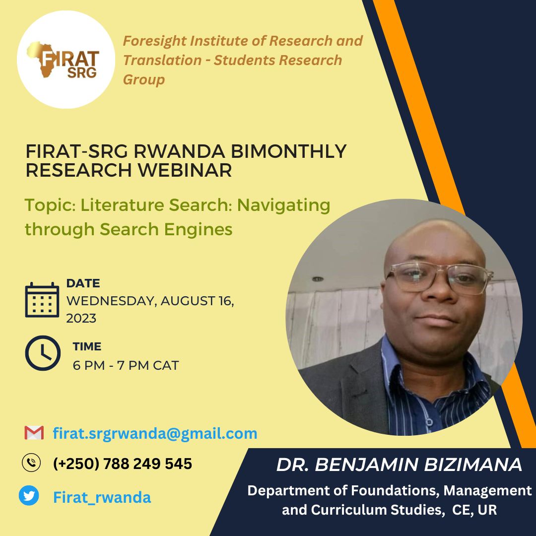 Firat_rwanda's tweet photo. Yesterday, we had a fruitful session where we learnt how to navigate through search engines (Literature Search).
It was so wonderful to be with Dr Benjamin BIZIMANA.
#StudentsInResearch https://t.co/F4B2twIgCe