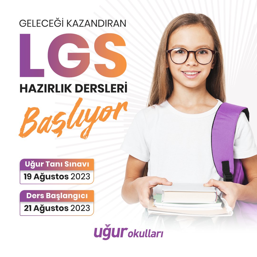 LGS’ye hazırlanan öğrencilerimize Uğurlu olmanın farkını yaşatacak hazırlık derslerimiz başlıyor.  🚀

🗓️Uğur Tanı Sınavı: 19 Ağustos 2023
⏰Ders Başlangıcı: 21 Ağustos 2023

LGS hazırlık derslerimizle ilgili detaylı bilgi almak için okullarımızla iletişime geçebilirsin.💜