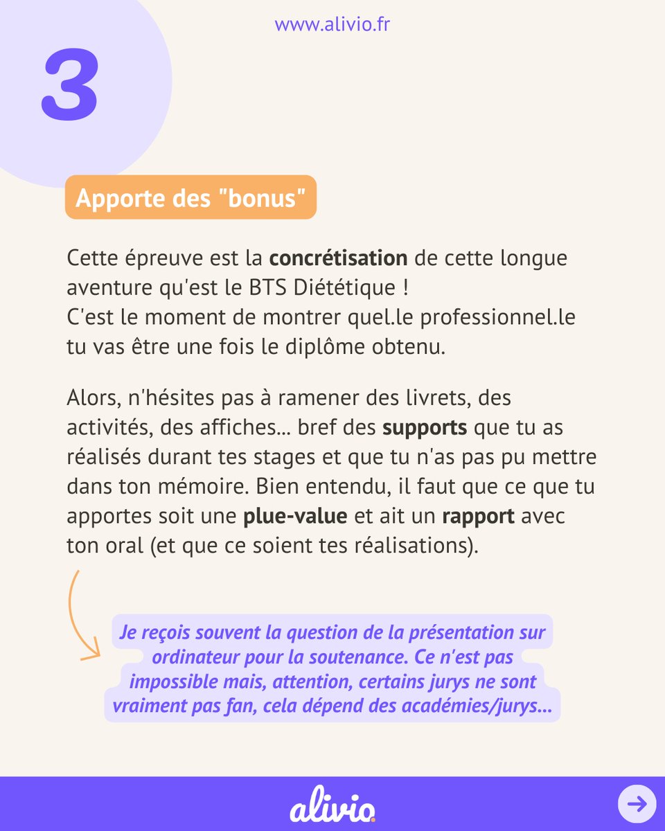 alivio_app's tweet photo. 🎓 5 conseils pour réussir ta soutenance du mémoire de BTS Diététique

#alivioapp #aliviopro #dietetique #dieteticienne #dieteticien #btsdiet #btsdietetique #nutritionniste #diet #btsdietetique #btsdietetiquecned https://t.co/S4AXGOhraa