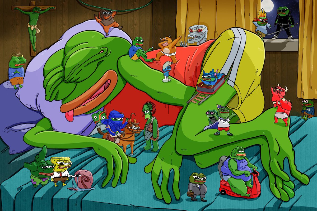 GM GM 🪬

<a href="/Matt_Furie/">𝓜𝓪𝓽𝓽 𝓕𝓾𝓻𝓲𝓮</a> comments "lesss gooo" under the donation post by <a href="/Pond0x/">Pond0x</a> and starts posting $pepe memes. 🍿

LFG $PNDC 🚀

💚🐸🟪 
🕳🐇