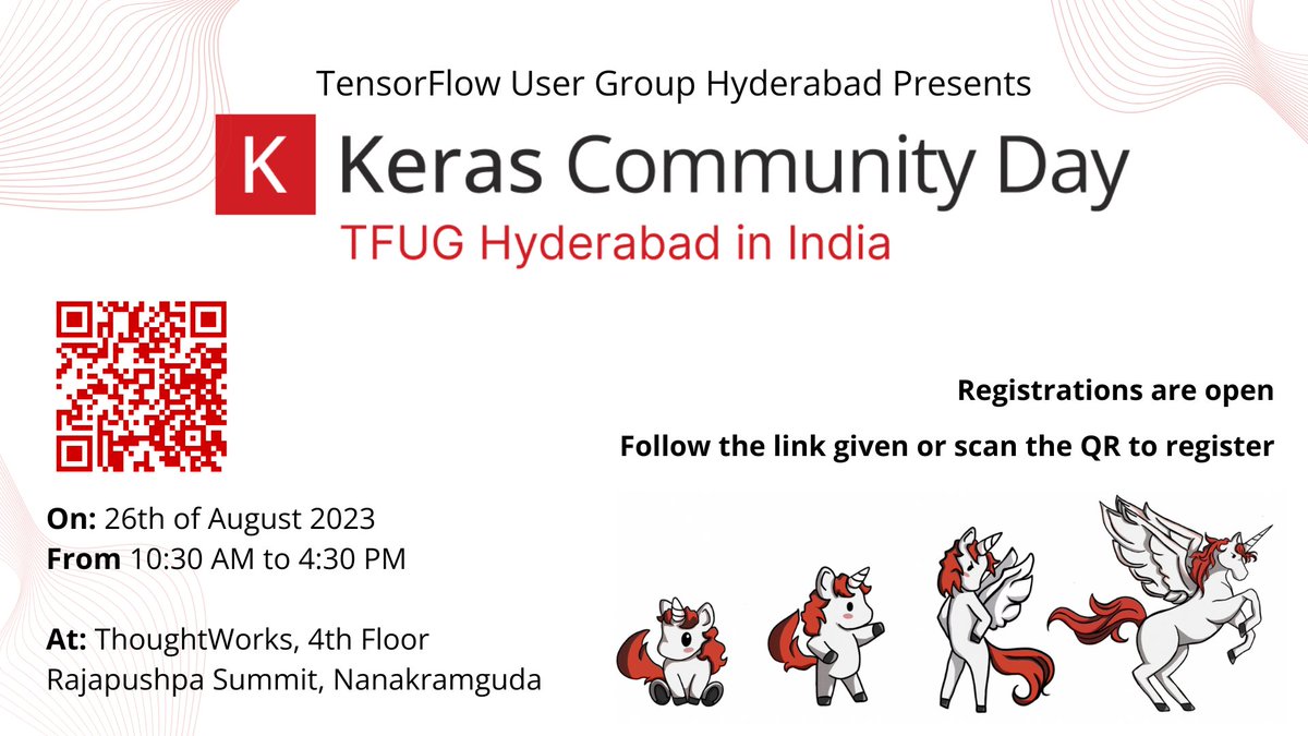 tfughyd's tweet image. We are all set to pull out an amazing #KerasCommunityDay 
Don&apos;t miss out! register here!
forms.gle/NJr1A734ECoKVX…

@gdg_hyd  @wtm_hyd @TFUGKol @tfugmumbai @TFUGChandigarh @tfug_bangalore @TFUGDurg @sriran_ramkrish @Moin971 @vigneshpamu @bilalaamer3 @KarthikNagpuri