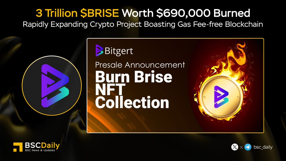 BSCDaily (@bsc_daily) on Twitter photo 🎉 <a href="/bitgertbrise/">Bitgert - $BRISE</a> $BRISE Worth $690,000 Burned🔥
This token burn is a great step towards reducing supply and increasing value. Exciting times ahead for #BRISE holders!
Check Burn Proof👇
#BNB 🎉 <a href="/bitgertbrise/">Bitgert - $BRISE</a> $BRISE Worth $690,000 Burned🔥
This token burn is a great step towards reducing supply and increasing value. Exciting times ahead for #BRISE holders!
Check Burn Proof👇
#BNB