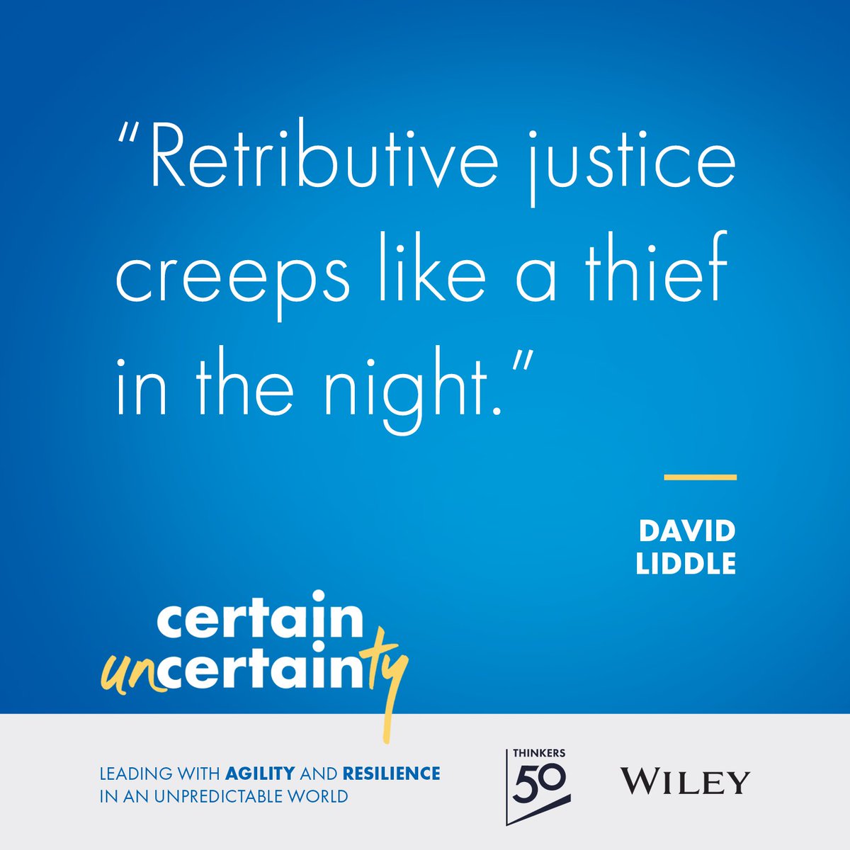 Thinkers50 (@thinkers50) on Twitter photo In our new book #CertainUncertainty, #Thinkers50Radar Thinker <a href="/david_liddle/">David Liddle</a> argues for reframing traditional rules-based systems and processes and introducing transformative justice. Read more in our new collab with <a href="/WileyBusiness/">Wiley Business</a>: wiley.com/en-us/Certain+… In our new book #CertainUncertainty, #Thinkers50Radar Thinker <a href="/david_liddle/">David Liddle</a> argues for reframing traditional rules-based systems and processes and introducing transformative justice. Read more in our new collab with <a href="/WileyBusiness/">Wiley Business</a>: wiley.com/en-us/Certain+…