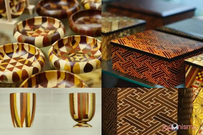 Japonismo's tweet photo. Los mosaicos de madera de Hakone, llamados en japonés Hakone Yosegi Zaiku son un ejemplo perfecto de marquetería japonesa y una artesanía preciosa que puedes ver en directo cuando visites Hakone: https://t.co/YXG3ewAbW5 https://t.co/HuKuF2ZJg9