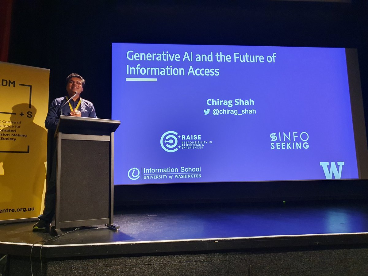 A/Prof. Dana McKay (@danachatter) on Twitter photo Delighted to be hearing a long-standing colleague <a href="/chirag_shah/">Chirag Shah</a> speaking right here in Melbourne Delighted to be hearing a long-standing colleague <a href="/chirag_shah/">Chirag Shah</a> speaking right here in Melbourne