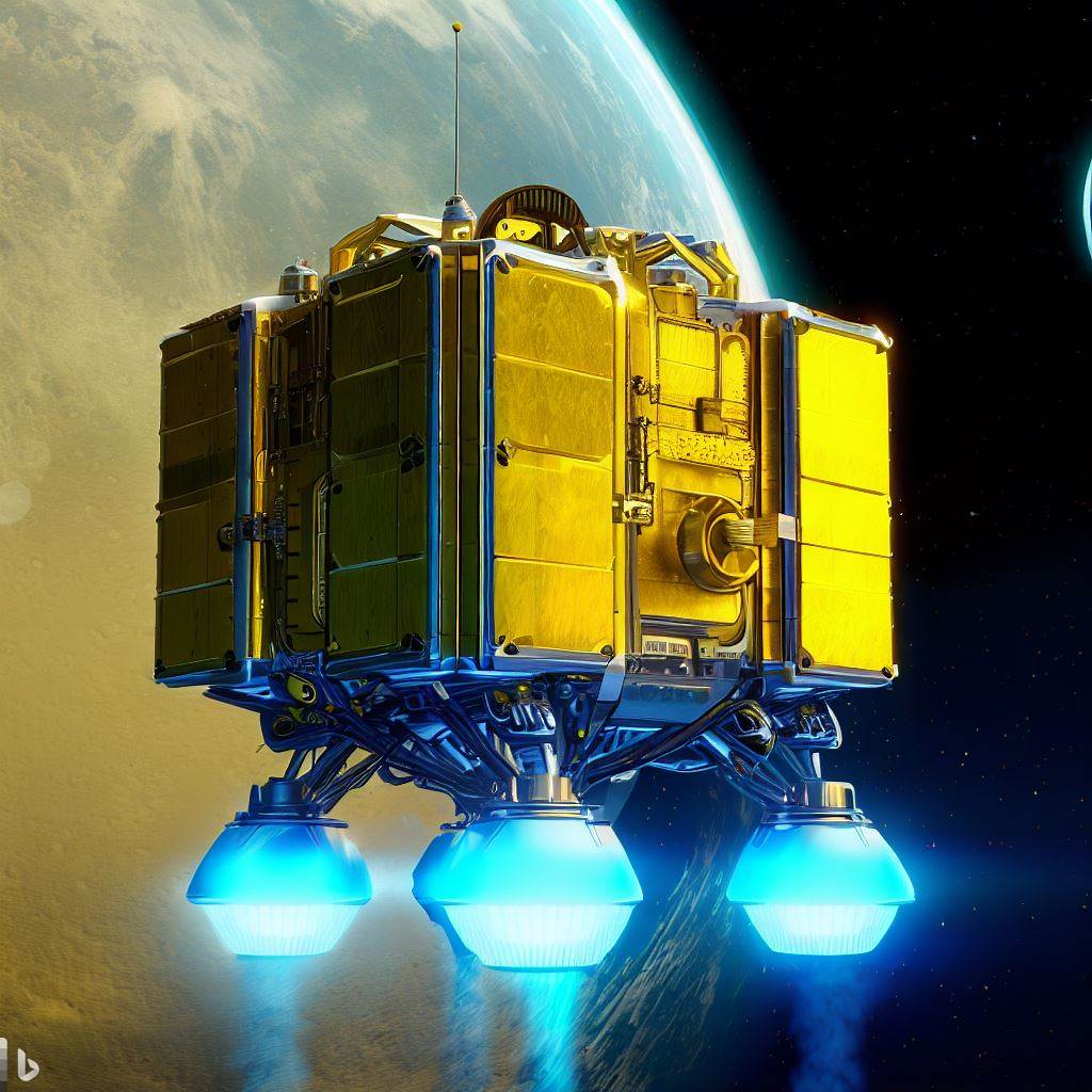 paularakkal's tweet photo. Vikram Lander after separation from PM - happening shortly. My imagination - working with DALL E
#aiart #aiartcommunity #aiartwork #Al #ai
#microsoftAl #AlforGood #MicrosoftBing #dalle
#dalle2art #india #paulsarakkal #paulsimonarakkal #ISRO #isrochandrayaan3mission #Chandrayaan3 https://t.co/oR7A9e6REE