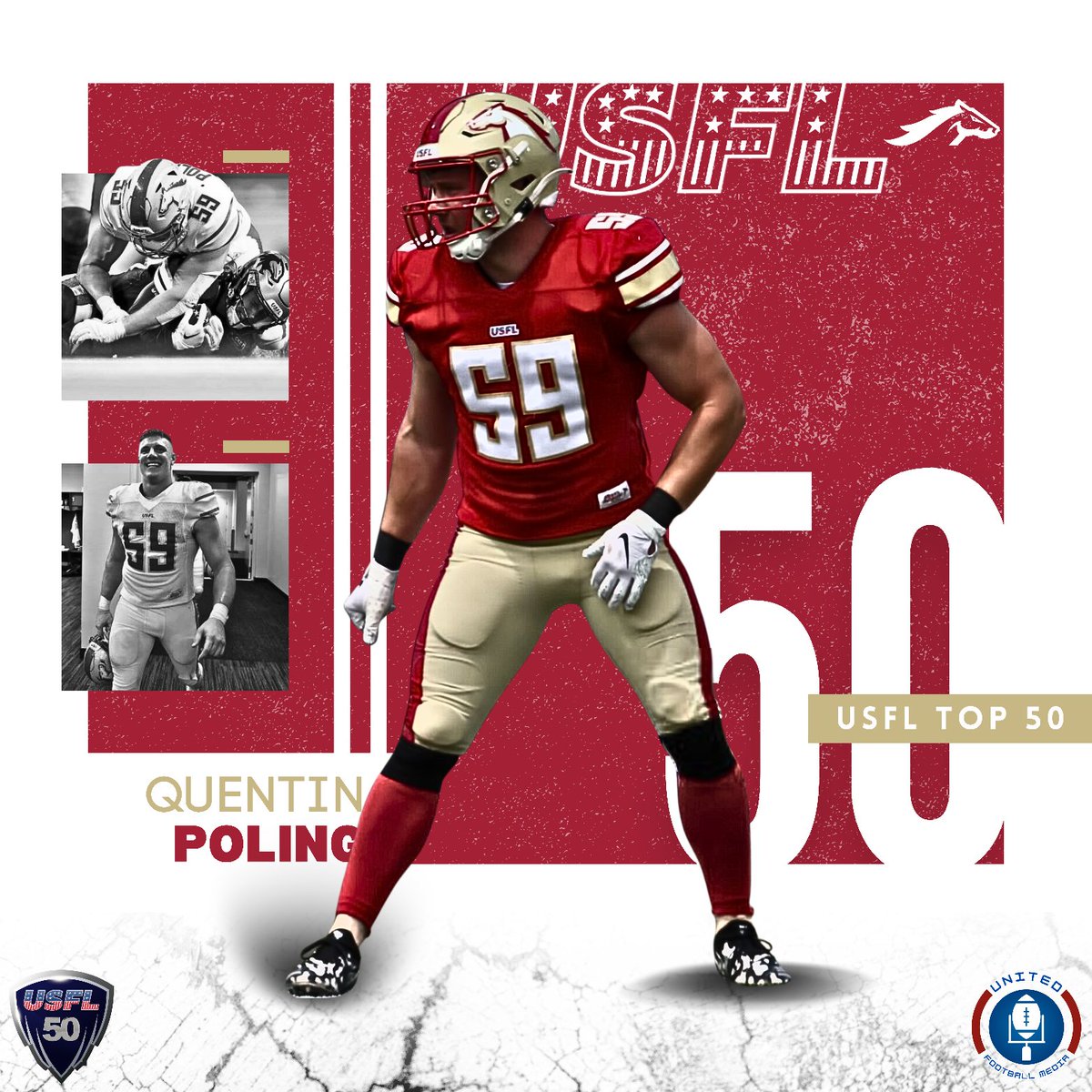 ScoutUSFL's tweet photo. Coming in at 50 on the #USFL50

@callmeQQQQQ the Stallions LB came up clutch when starting LB @TwoStarScoob went down in the middle of the season. His 2.5 sacks and 33 tackles helped steady the ship that propelled the @CoachSHoltz led Stallions to their 2nd ring.

#UFM #GiddyUp https://t.co/RMp2cN9iJ1