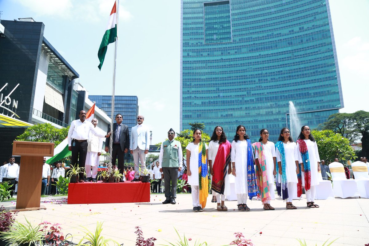 WTCBengaluru's tweet photo. From The 77th #IndependenceDay celebrations on August 15, 2023. The Chief Guest for the event was Shri. Kapil Mohan, IAS, Addl Chief Secretary, Department of Tourism, Government of Karnataka. Our MD Vineet Verma was the Guest of Honour at the function.
 @BrigadeGroup https://t.co/lzK61bGlKw
