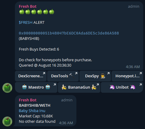 freshbotapp's tweet photo. Who cares about SHIB when there is money to be made on ETH?

While everyone was busy prepping for Shibarium's launch, $FRESH called BABYSHIB for a 85x gain. https://t.co/9hdDby541T