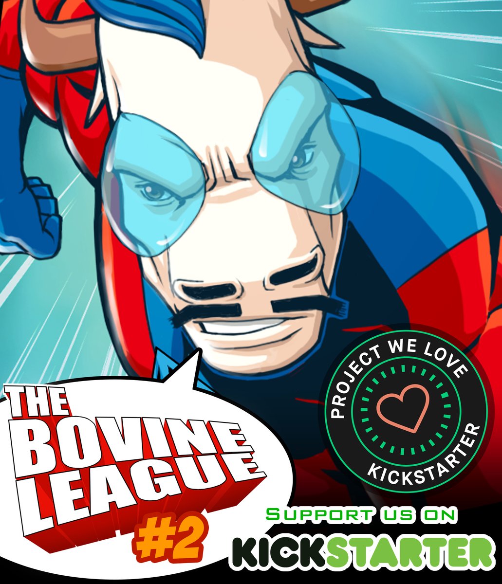 Mooooo! The Bovine League #2 Kickstarter is in full swing. We are at 40%. Please help us get to 50% by Friday! tinyurl.com/Bovine02

#KickstarterRead