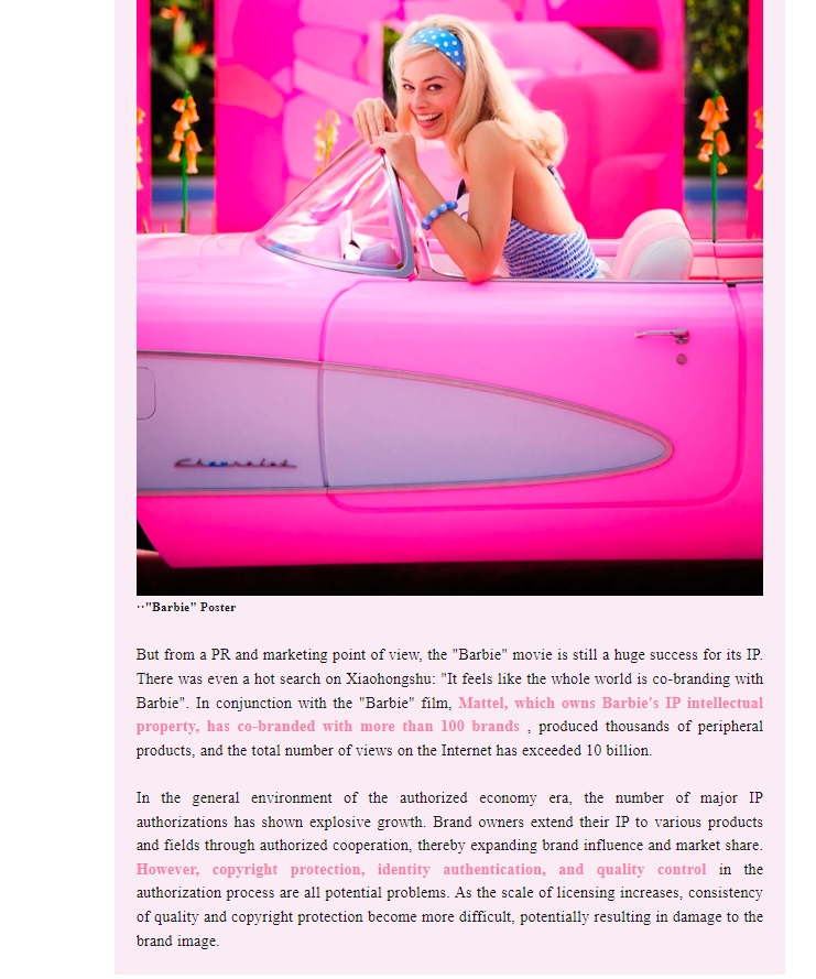 Eric_4152's tweet photo. Under the explosion of the Live-Action "#Barbie" movie, #NanoJClean (#VeChain) has introduced anti-counterfeiting measures and intellectual property (IP) protection for toy peripherals by employing #blockchain-based verification and traceability solutions provided by them. https://t.co/NpQc1hu3mZ