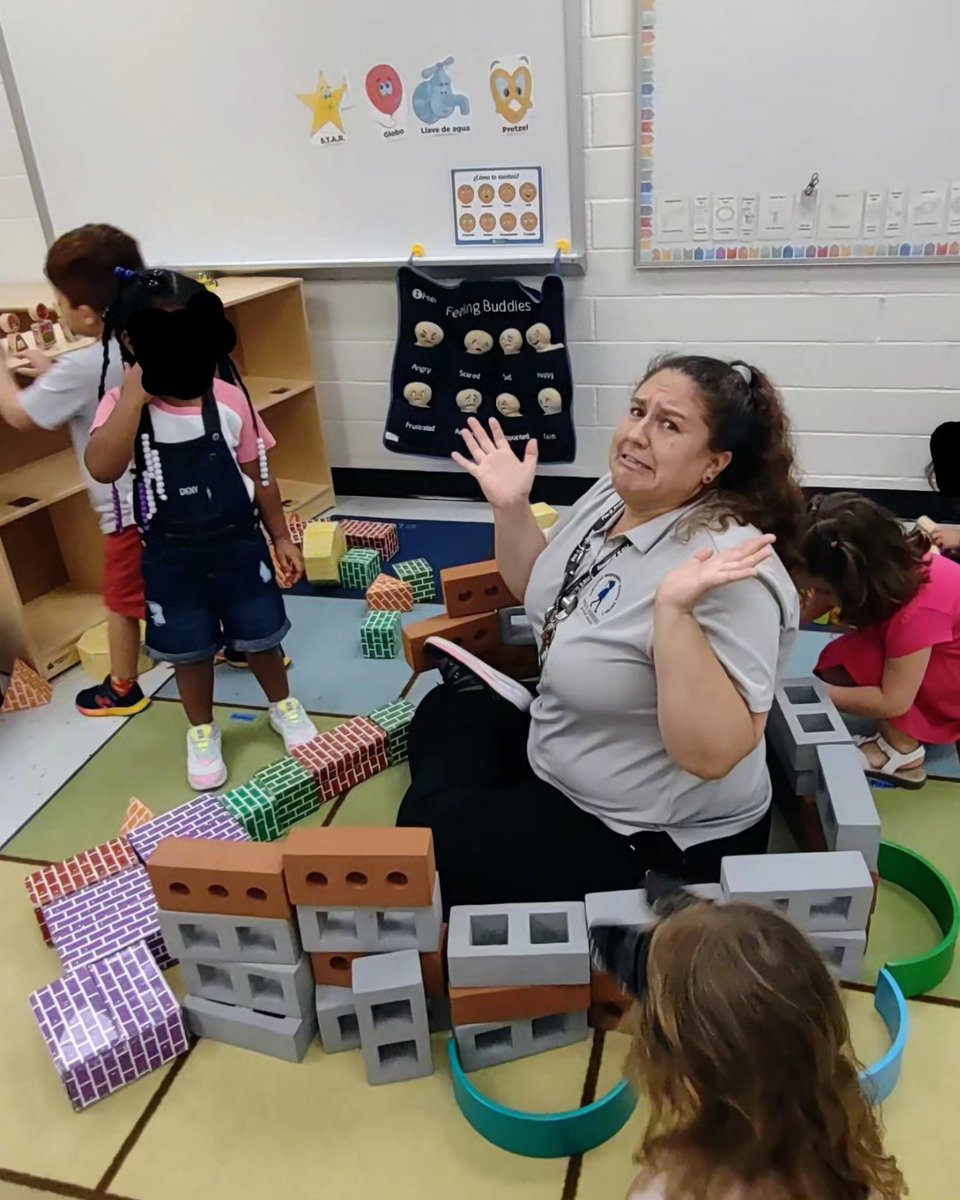 DoReMiDivnick's tweet photo. I was sent to support some brand new kiddos during my open period today, and at "work time," they arrested and jailed me on charges of (allegedly) stealing candy from a baby. I'm innocent, I swear! #PreK #learnthroughplay #PreKTeacher #BlockArea https://t.co/vV3u50qDHZ