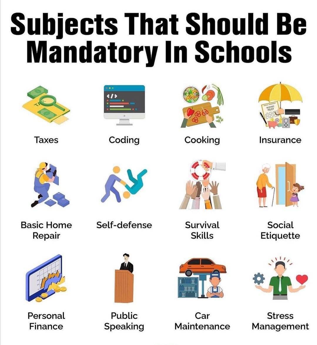 Business_Nerd_'s tweet photo. Subjects that should be mandatory in schools 👇 https://t.co/QtPyqDSjIv