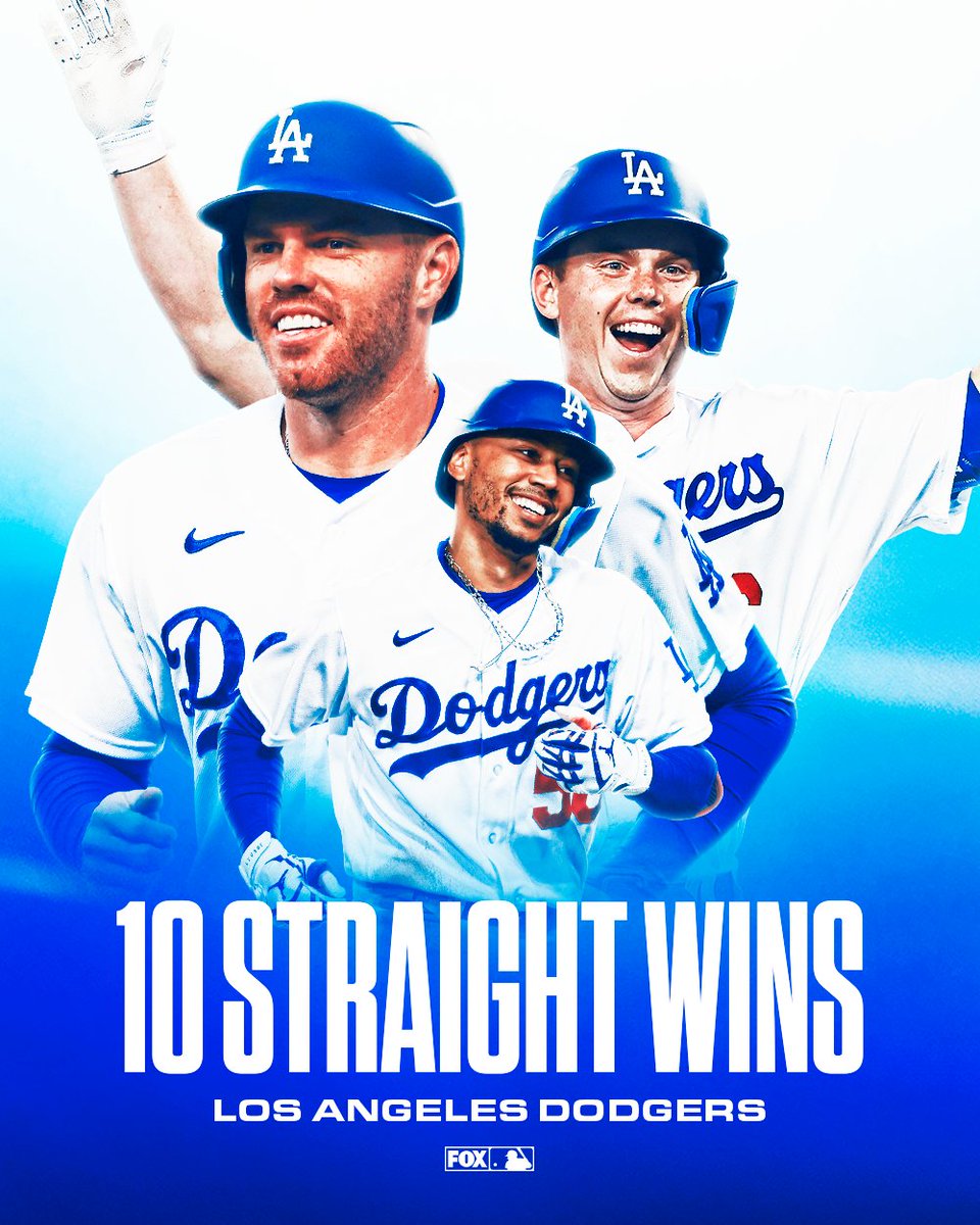 MLBONFOX's tweet photo. 10 IN A ROW! @Dodgers https://t.co/FFl1sMhVPk