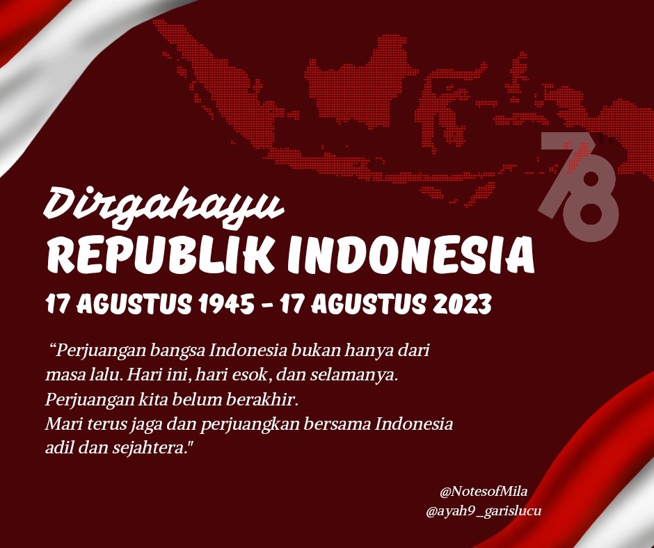 Selamat Ulang Tahun Indonesia-ku dan @ayah9_garislucu-ku Selalu jaya di darat, laut, dan udara! 🇮🇩🇮🇩🇮🇩