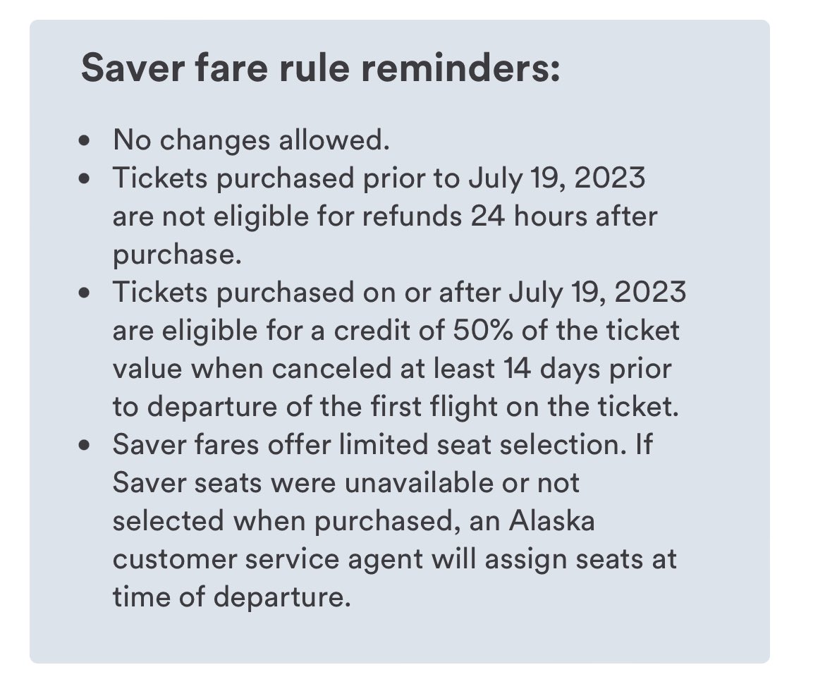 Rarinnegan's tweet photo. @AlaskaAir Saver Fare rule doesn’t allow that! Please help @AlaskaAir https://t.co/P1bY7pq9eY