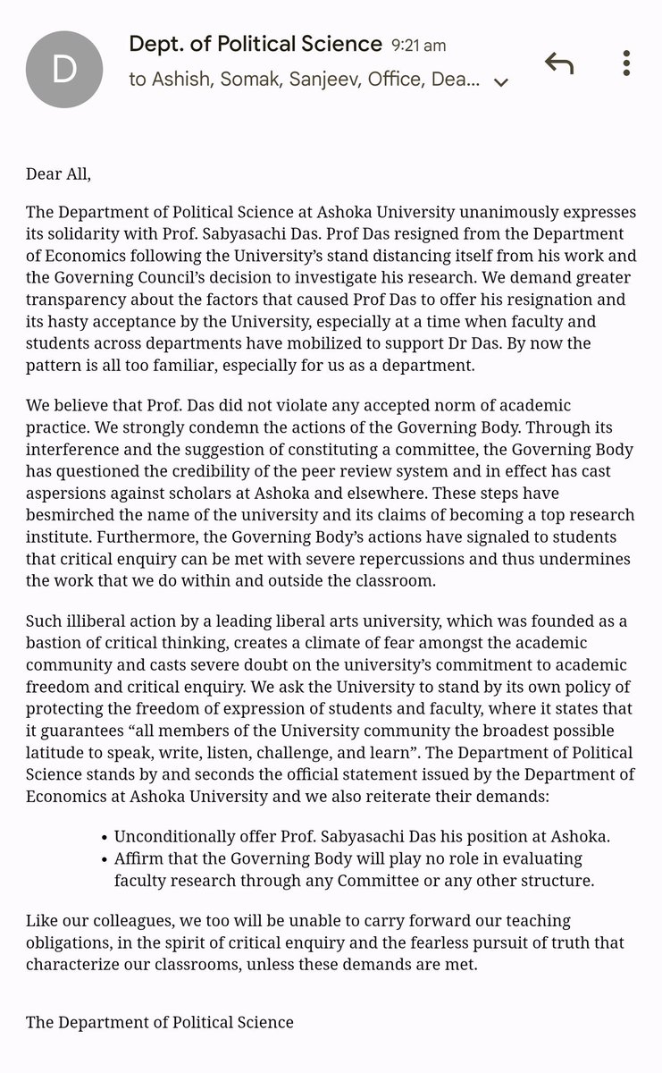 Gilles Verniers (@gillesverniers) on Twitter photo Statement by the political science department about academic freedom at <a href="/AshokaUniv/">Ashoka University</a> Statement by the political science department about academic freedom at <a href="/AshokaUniv/">Ashoka University</a>
