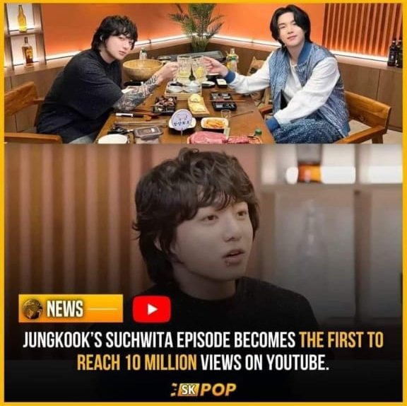 SanandoConBTS's tweet photo. El episodio 15 de "Suchwita" de SUGA con Jungkook es ahora el episodio MÁS VISTO del programa, ¡obteniendo más de 10 MILLONES de visitas en YouTube! https://t.co/5mahQd3egg