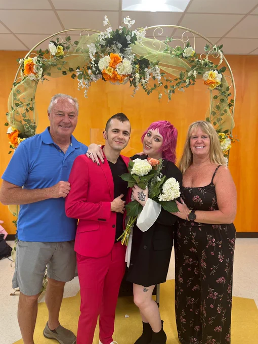 The rumors are true, me and  eloped today (also the outfit concept was "80's cyberpunk vampire", what do you guys think) 