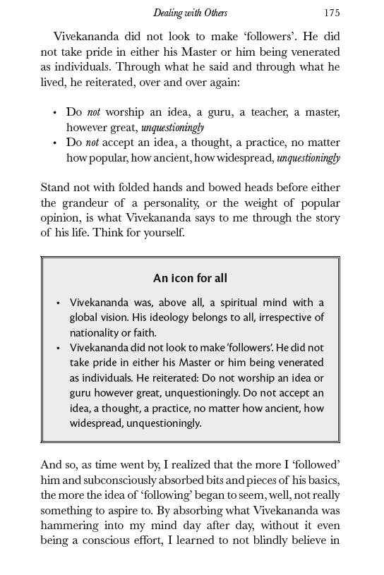 AnshulChaturvdi's tweet photo. "From this man of God I learnt to not blindly trust the word or wisdom of any man of God"

How Vivekananda taught me to question, scrutinise, not to be in a hurry to accept 

How following #Vivekananda, finally, begins to chip away at the reflex of 'following' itself https://t.co/OHfsgdP7j5