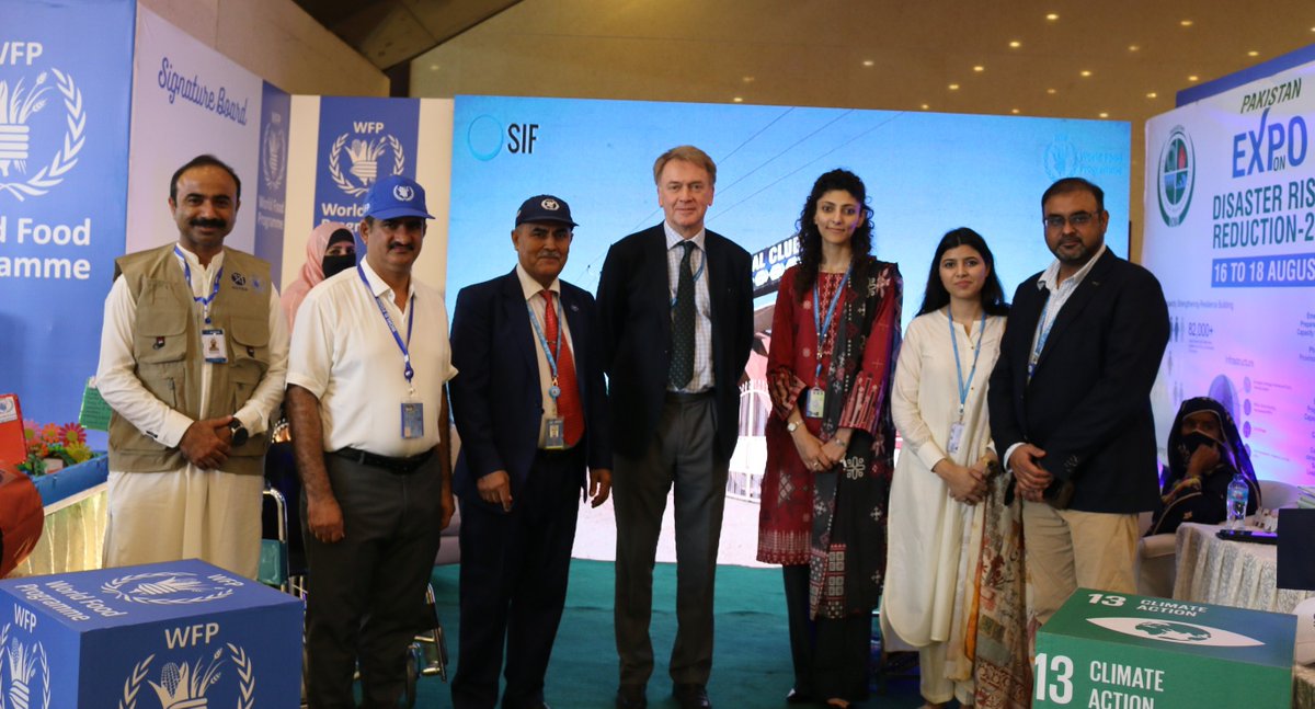 WFPPakistan's tweet photo. WFP is proud to support @ndmapk in organizing 🇵🇰's 1st ever expo on #DisasterRiskReduction2023 🌍. The three-day is bringing together key stakeholders to work on #DRR Solutions, an essential component of disaster preparedness. Some glimpses from WFP's stall📸 https://t.co/ottWEnPgwV