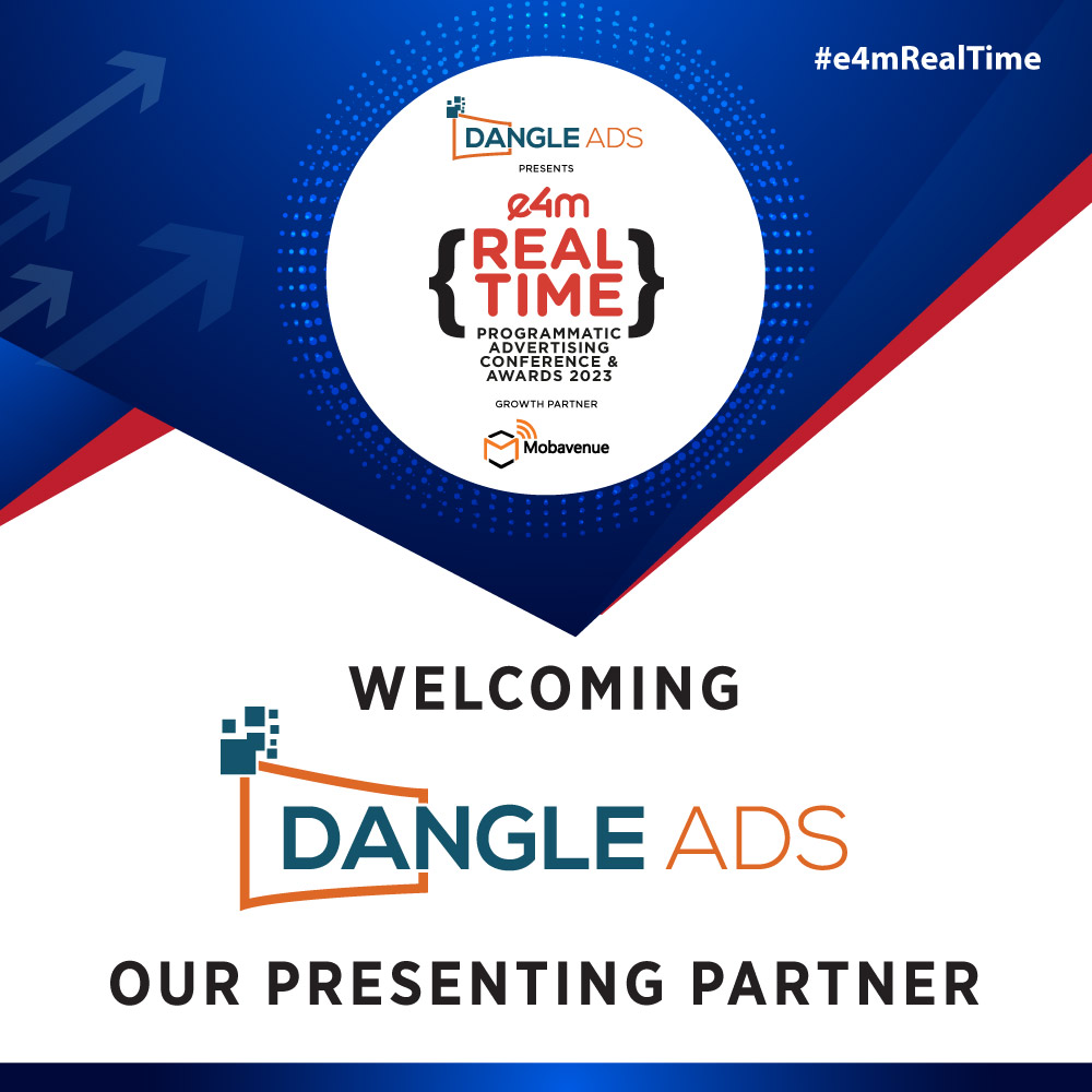e4mevents's tweet photo. Partnering for progress🤝Uniting forces with
@Dangle_Ads as our Presenting Partner for #e4mRealTime Conference & awards 2023.
Register to attend a day-long event on 24th August in Mumbai: https://t.co/k2d0i8ndE4
#e4mSummit #programmaticadvertising #digitaladvertising #adtech #advertising #adops #adagency #mediaindustry