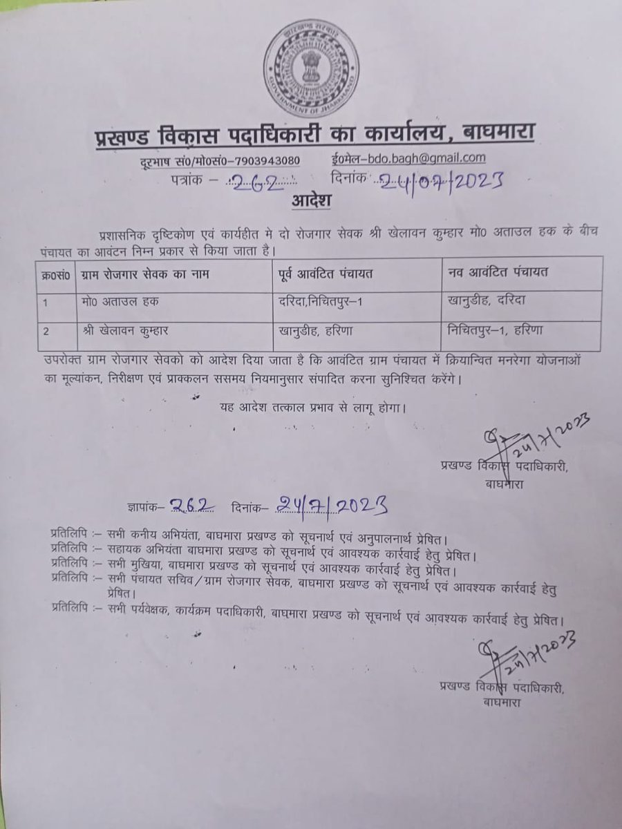 Bantins4's tweet photo. @dc_dhanbad
बाघमारा प्रखंड खानूडीह पंचायत के रोजगार सेवक रामखेलावन कुम्हार को प्रखंड विकास पदाधिकारी द्वारा स्थानांतरण करने के बावजूद उक्त पंचायत में कार्य को कर रहे हैं,पिछले 8 वर्षो से एक ही पंचायत में है,आखिर ऐसा कौन सा मलाई इस पंचायत में है,जो जाने का नाम नहीं ले रहे हैं https://t.co/Fs8F1Biipm