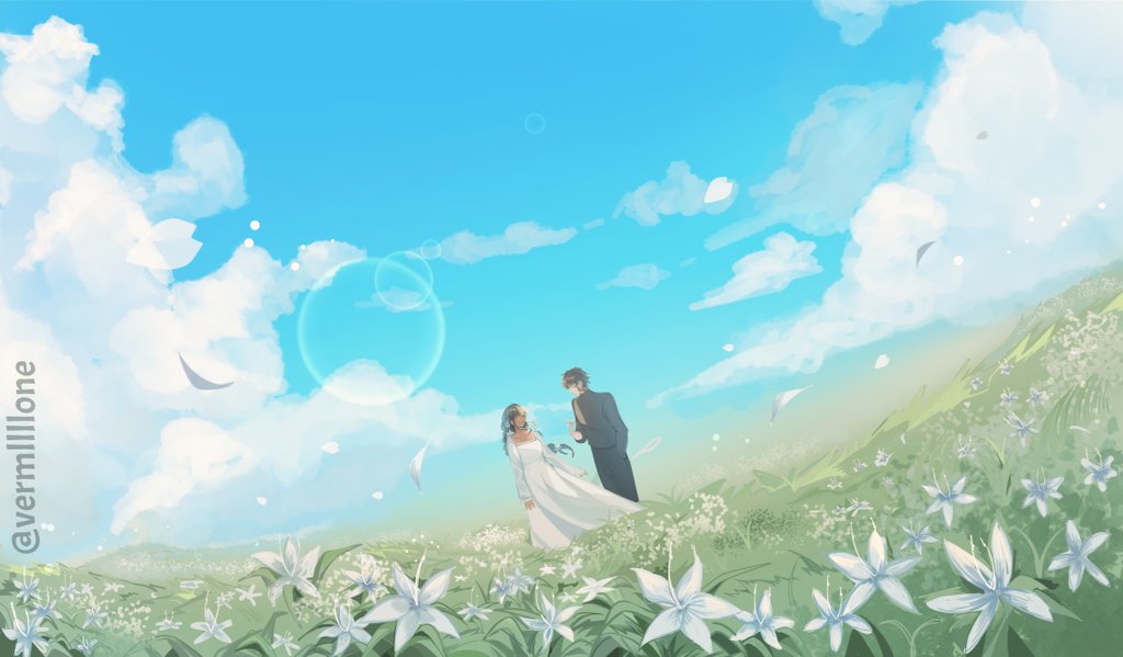 Jun and mari at the flower field #beplutosartcontest #roblox #robloxartcontest #art #robloxart