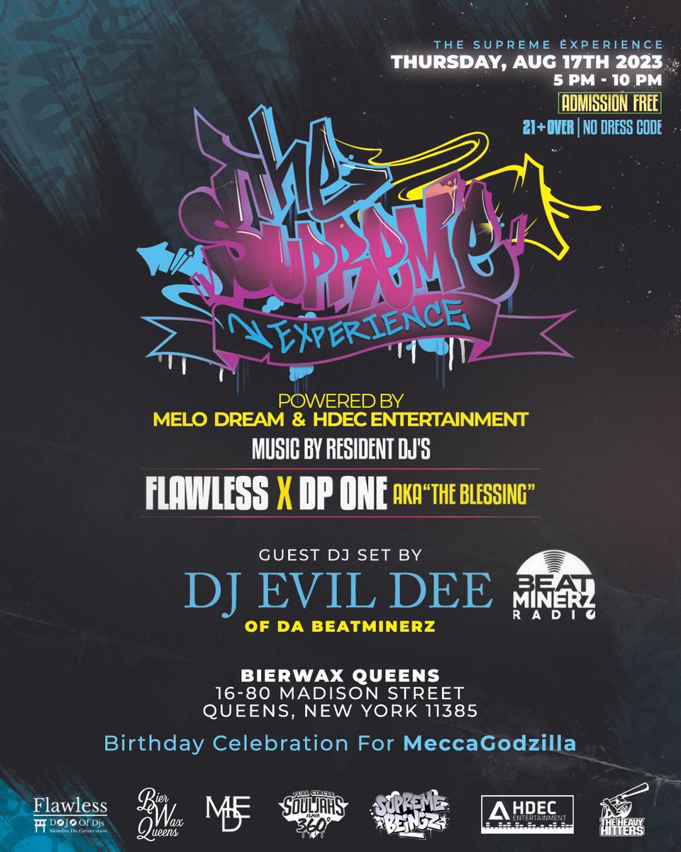 DJEVILDEE's tweet photo. TODAY I’M ROCKIN AT 2 PARTIES !!!
TODAY 7:30PM TO 9PM
@bierwaxqueens
TONIGHT 10PM TILL
#themeadowsbk
BOTH FREE (No cover)
BOTH DOPE !!! https://t.co/Dj2auwmYIH