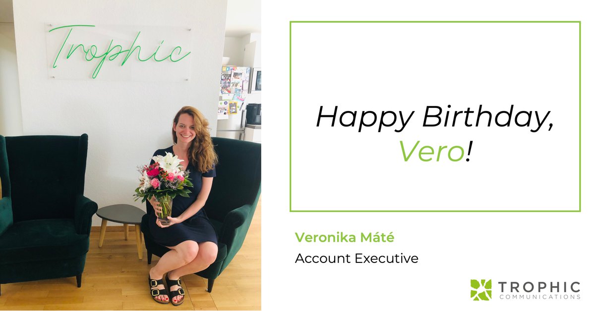 Trophic Communications (@trophiccomms) on Twitter photo Happy belated #birthday to our Account Executive, <a href="/VeronikaMate89/">Veronika Máté</a>! When she's not busy supporting clients with their PR, IR & graphic design needs, you can find her traveling, creating artwork, or setting up her hammock by the Isar. Cheers to you, Vero! 🎂 Happy belated #birthday to our Account Executive, <a href="/VeronikaMate89/">Veronika Máté</a>! When she's not busy supporting clients with their PR, IR & graphic design needs, you can find her traveling, creating artwork, or setting up her hammock by the Isar. Cheers to you, Vero! 🎂