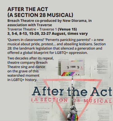 CSSDLondon's tweet image. After the Act (A Section 28 Musical), including performance from @mrzacharywillis #CSSDEdinburgh #CSSDAlumni