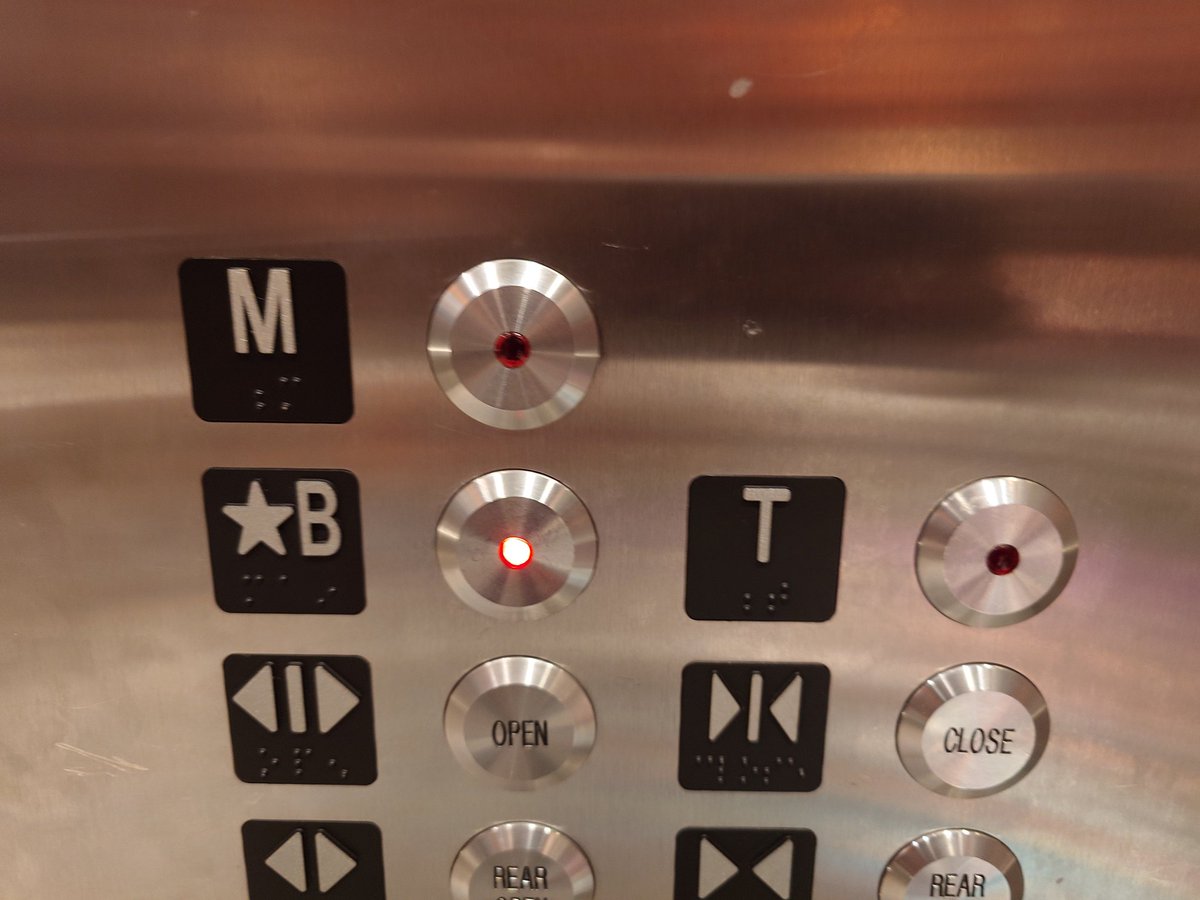 doctagert's tweet image. My wife pointed out how some elevators have bad labeling. M, B &amp;amp; T. #poordesign. Ps, T is the middle floor.