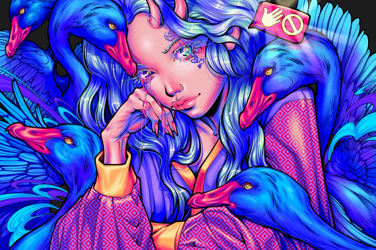 Just finished this piece👀 
Time to new drop👀
Art “Don't touch”
“Don't touch if you don't want to be touched” 
15/15 editions
Link/wips👇🏻
#objkt #tezosart