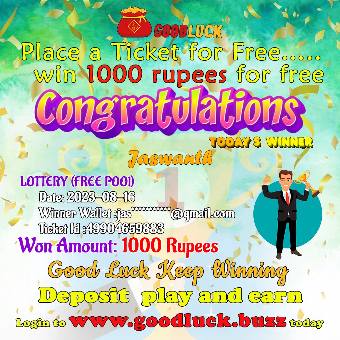 GoodLuck_Games's tweet photo. Hurayyyy!!!!!!
Congratulations to the Today Winner 👏👏🎉🎉👏
Place a ticket for free and win 1000 rupees Daily with FREE POOL in https://t.co/L4LLx2rvCi. https://t.co/WuQKyKKlEn