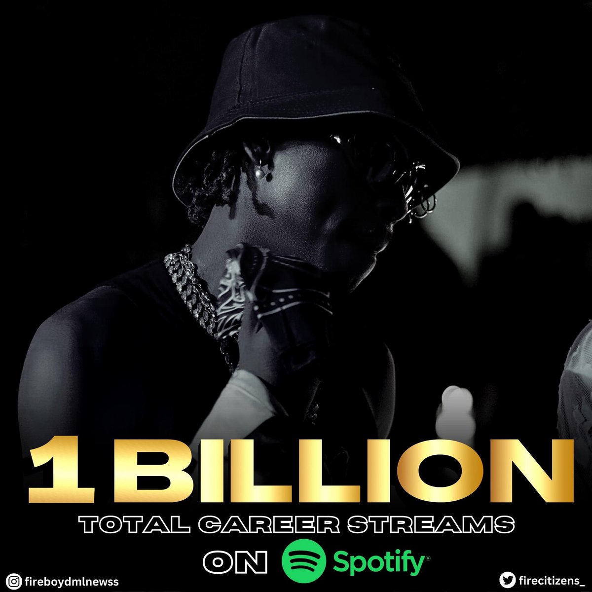 .<a href="/fireboydml/">Fireboy DML</a> has amassed over 1B career streams on Spotify 🔥🚀