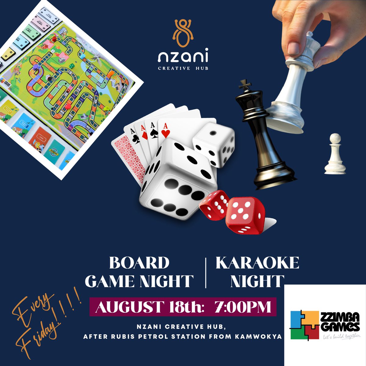 nzanihub's tweet photo. “What happens at game night…
stays at the board” - so they say.
Come this Friday and join us and @zzimba_games play The Hustle https://t.co/QtiTe5n3Lx