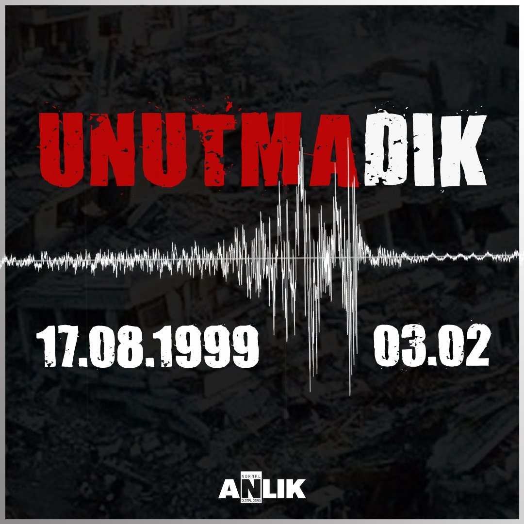 17 Ağustos 1999 depreminde ve tüm doğal afetlerde hayatını kaybeden vatandaşlarımızı saygı ve rahmetle anıyoruz. 

Lütfen sesimizi şimdi duyuralım, olan olduktan sonra değil... 

Önlemimizi alalım! 

#17Ağustos