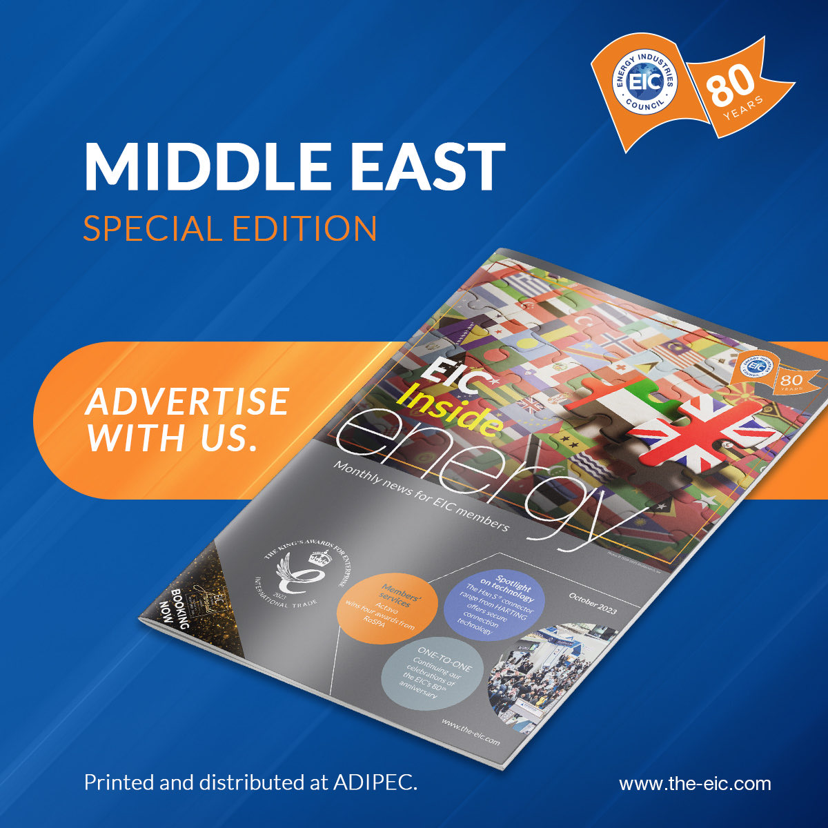 Excited to be producing a special Middle East edition of “EIC Inside Energy” for ⁦<a href="/ADIPECOfficial/">ADIPEC</a>⁩ in October

Raise your company’s profile at the event by #advertising in the #magazine.

To learn more - please contact richard.cheatle@the-eic.com

⁦⁦<a href="/TheEICEnergy/">The EIC</a>⁩