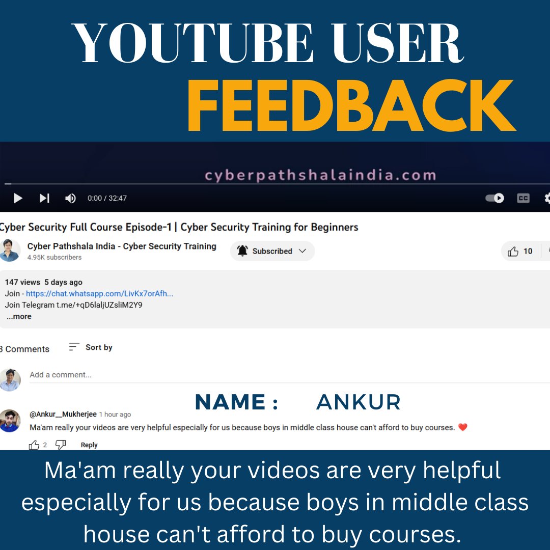 cyber_pathshala's tweet image. #Youtube #cyberpathshalaindia #CyberSecurityCourse
