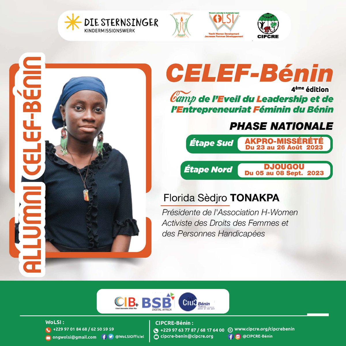 WoLSI_Officiel's tweet photo. ⭕Les Alumni CELEF-Bénin au #CELEF-Bénin 2023  
Elles ont été toutes des bénéficiaires du programme CELEF-Bénin. Elles seront aux côtés des formateurs (trices) et communicateurs (trices) pour partager leurs expériences et leur parcours inspirant et impactant à la cohorte 2023. https://t.co/VDhJoXDjfF