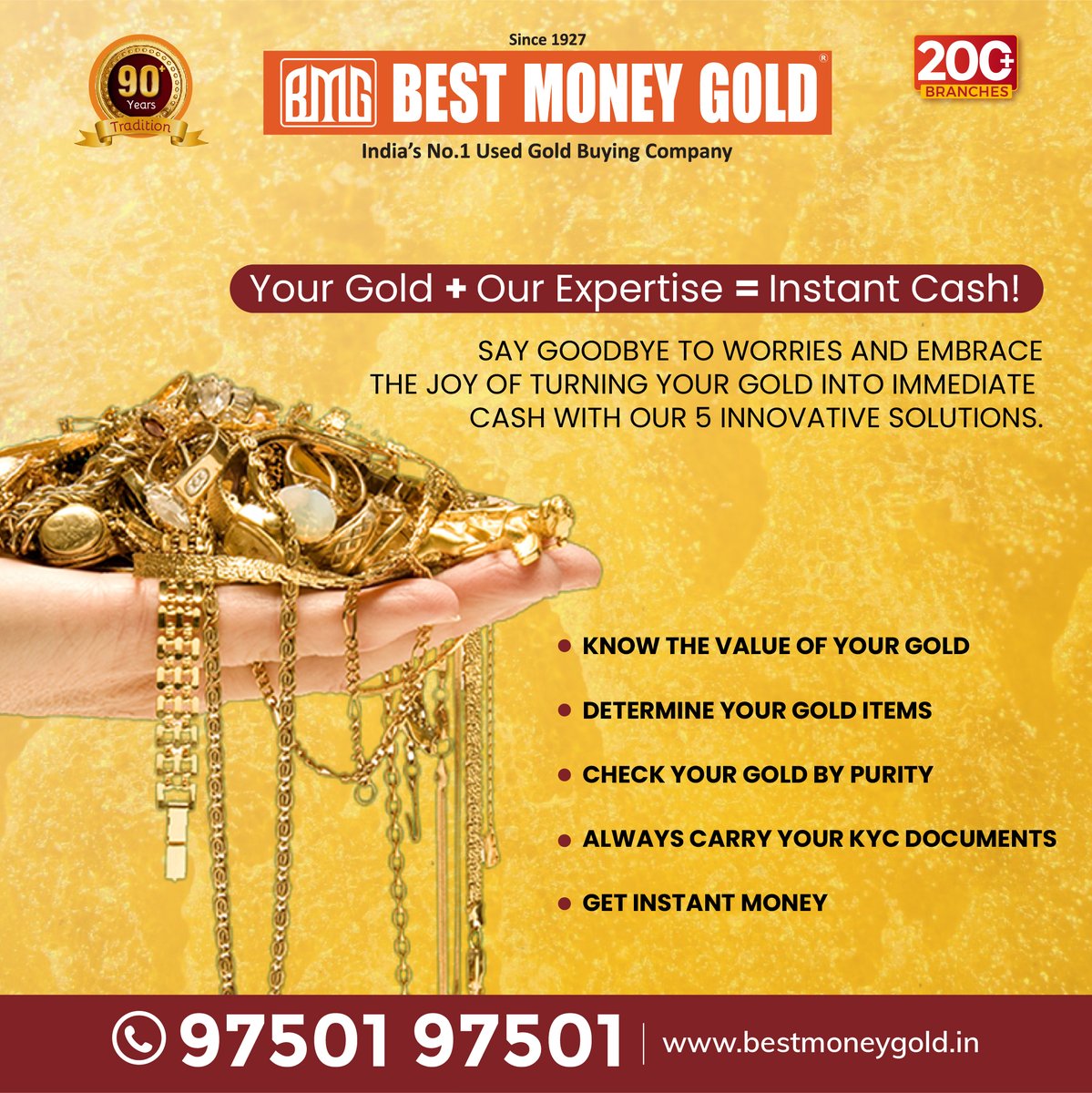bestmoneygoldin's tweet photo. Turn gold to cash instantly! 🌟 Get top value with our 5 solutions 📜🔍. Expert appraisal, easy process. Contact us now! 💰 #GoldToCash https://t.co/c7FwMvxuMT