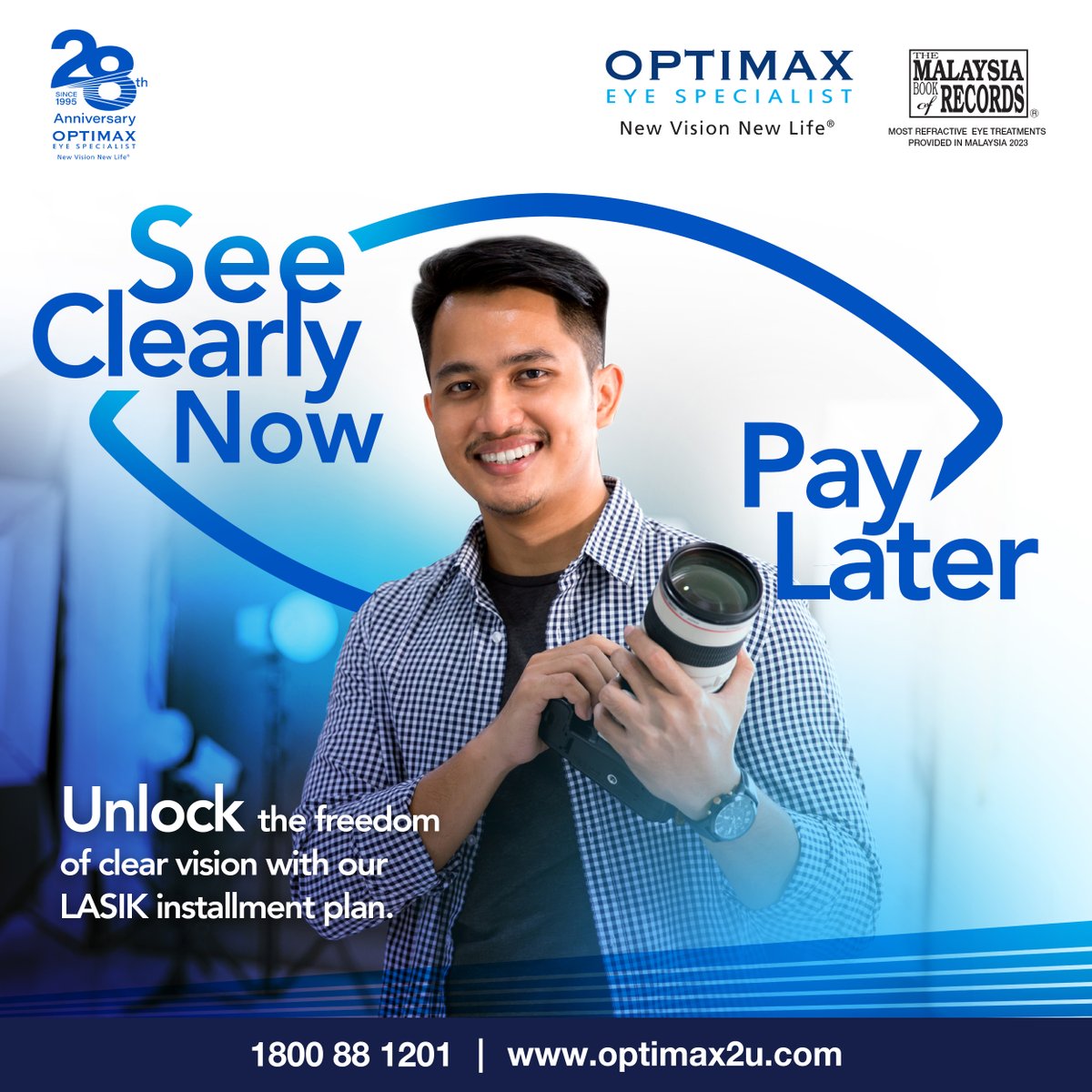 myoptimax's tweet photo. See Clearly Now, Pay Later! 💰👁️
Unlock the freedom of clear vision with our LASIK installment plan.

Experience the world with crisp, unaided vision while spreading payments over time!

#Optimax #EyeHealth #Ophthalmologist #EyeSpecialistMalaysia #EyeHealth #Lasik #EyeSurgery https://t.co/JH0ZyAJWw9