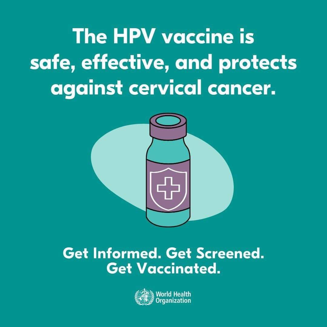 One-dose #HumanPapillomavirus (HPV)#vaccine now offers solid protection against cervical cancer. The HPV vaccine is highly effective for the prevention of HPV serotypes 16 and 18, which cause 70% of cervical cancer.

Get Informed. Get Screened. Get Vaccinated!