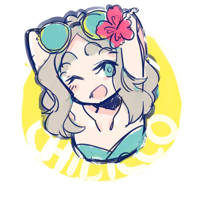 ちびっこちゃんステッカーこんな配色にしようかな。普段使いできるようにできるだけシンプル塗り路線で( ˘ω˘ ) 