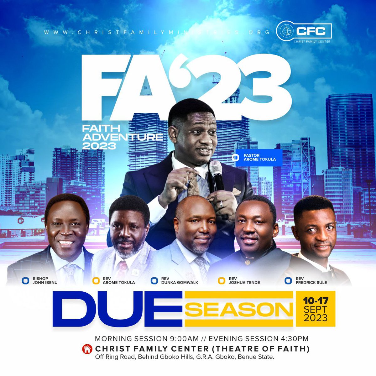 We have 24 days left to the start of the greatest ministry programme you have experienced yet and we are planning and preparing as we anticipate your presence. 

A week under the ministrations of God’s great prophets will leave your entire life changed and blessed forever.