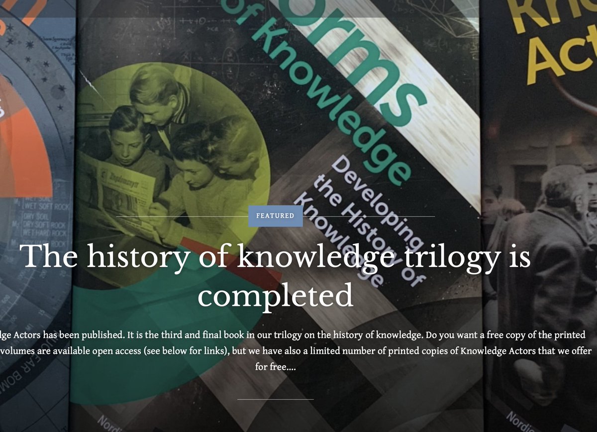 Our history of knowledge trilogy is completed!

All three volumes are available OPEN ACCESS. But we have also a limited number of printed copies of the fresh third volume “Knowledge Actors” that we offer for FREE.

Read more here: newhistoryofknowledge.com/2023/08/16/the…