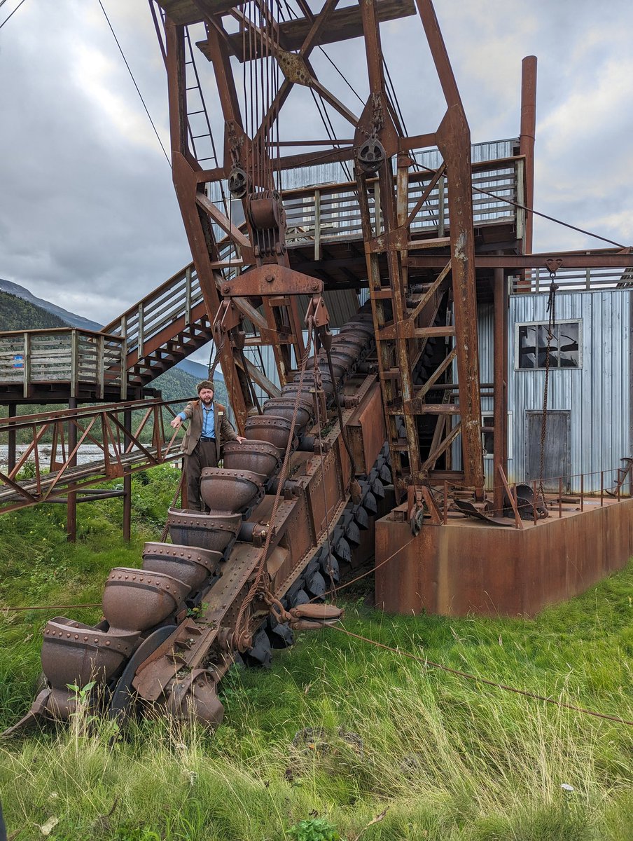 PereUbu7's tweet photo. Another way to get to the gold; a dredge, a huge machine that slowly moved along, scooping up riverbed, straining out the gold and dumping the tailings behind https://t.co/NuGSb51Xf0