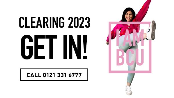 If you've received your results and would like to apply to a #bcumedia course through Clearing, our hotlines open at 8am this morning! Our friendly advisors are on hand to support you, answer questions and assist with your application. #Clearing2023 bcu.ac.uk/clearing