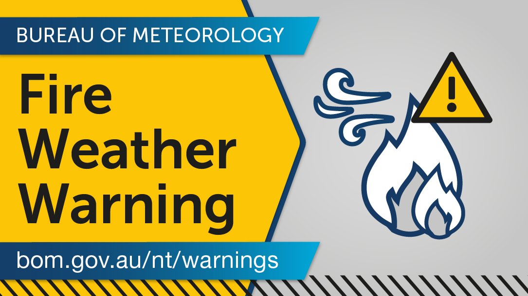 ⚠️ #Fire Weather Warning issued for the #Barkly North fire weather district for FRIDAY 18 AUGUST. Check ow.ly/g6Hq30iUuhL for details and updates; stay tuned to @ntpfes for fire bans and further #bushfire info.